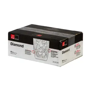 Bormioli Rocco - Diamond Water Glasses - 300ml - Clear - Pack of 6