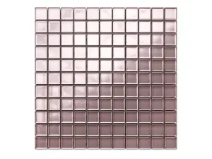 Glass mosaic on mesh for bathroom or kitchen 300mm x 300mm - Pink velvet