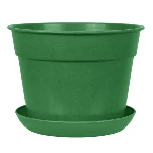 simpa 5PC Green Compostable Plant Pot & Saucer Set 19cm (Dia)