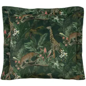 Evans Lichfield Manyara Leopard Botanical Feather Filled Cushion