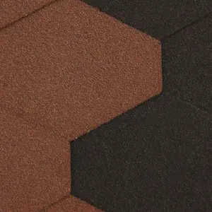 Premium Asphalt Roof Shingles 25 Pcs - Brown Hexagonal Roofing Felt 3 sqm - 31.5 x 12.4 Weatherproof, Heavy-Duty Roofing Material