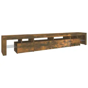 Berkfield TV Cabinet with LED Lights Smoked Oak 260x36.5x40 cm