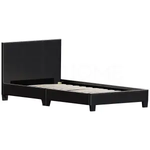 Vida Designs Lisbon Black 3ft Single Faux Leather Bed Frame