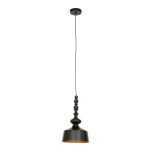 Interiors by Premier Leni Black Matte Iron Pendant Light