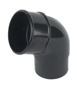 FloPlast Black Round 112.5° Offset Downpipe bend, (Dia)68mm