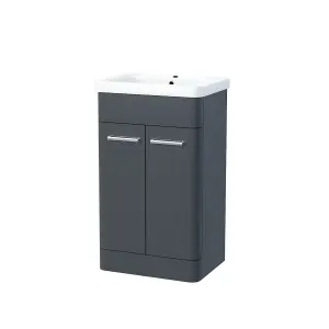 Nes Home Afern 500mm Vanity Unit Cabinet and Wash Basin Anthracite