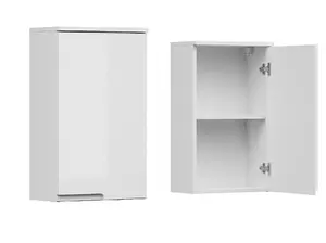 Wall Bathroom Cabinet Storage Unit 1 Door Cupboard Handleless White Gloss Spice