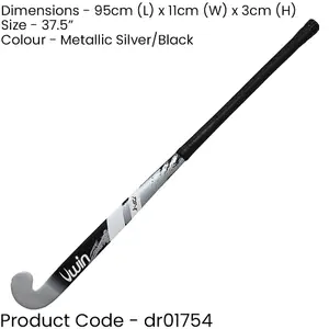 37.5 Inch Mulberry Wood Hockey Stick - SILVER/BLACK Ultrabow Micro Comfort Grip