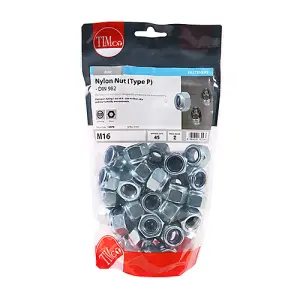 TIMCO Nylon Insert Nuts Type P DIN982 Silver - M16