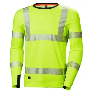 Helly Hansen Workwear HH Lifa Active Hi-Vis Crewneck (Yellow)  (Medium)