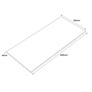 40mm Oak Classic Oiled Solid oak Chamfered Kitchen Island Worktop, (L)2000mm