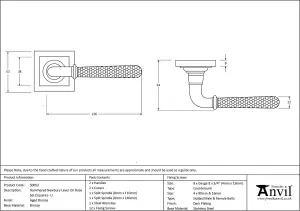 From The Anvil Aged Bronze Hammered Newbury Lever on Rose Set (Square) - Unsprung