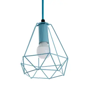 Interiors by Premier Beli Blue Metal Wire Pendant Light