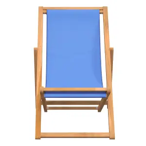 Berkfield Deck Chair Teak 56x105x96 cm Blue