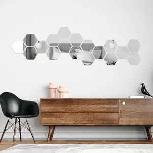 Walplus Hexagonal Mirror Sticker Wall Sticker Bedroom Home Decorations