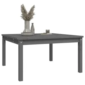 Berkfield Garden Table Grey 82.5x82.5x45 cm Solid Wood Pine