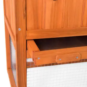 Pet Vida Double Wooden Pet Hutch, Guinea Pig, Bunny, Chicken Run Cage, 52 x 147 x 86