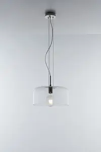 Luminosa Gibus Transparent Glass Dome Pendant, Clear, E27