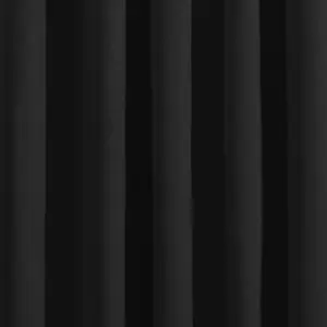 Strata Polyester Semi Sheer Grommet / Eyelet Door Curtain Panel Black