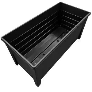 2 x Large Long 55cm Black Grosvenor Trough Flower Garden Planter For Home, Greenhouse & Patios