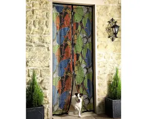 Butterfly Design Magnetic Fastening Fly Screen Door Curtain - Multicolour Summer Doorway Cover - 101 x 208cm