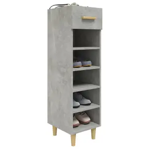 Berkfield Shoe Cabinet Concrete Grey 30x35x105 cm Engineered Wood