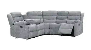 Milano Corner Recliner Sofa Grey Linen