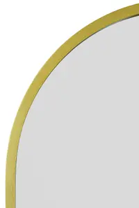 MirrorOutlet Arcus - Gold Framed Arched Leaner / Wall Mirror 55" X 27.5" (140CM X 70CM)