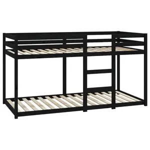 Cullompt Harriet Bee Bunk Bed 90x200 Cm Solid Wood Pine Black / 80 x 200 cm