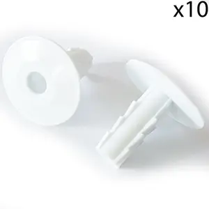 10x 8mm White Single Cable Bushes Feed Through Wall Cover Coaxial Hole Tidy Cap