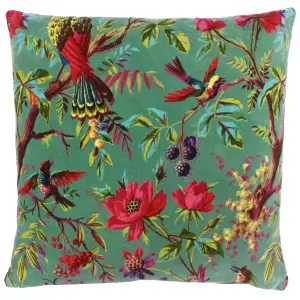 Paoletti Paradise Velvet Feather Rich Cushion