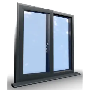 1245mm (W) x 895mm (H) Aluminium Flush Casement - 1 Left Opening Window - Anthracite Internal & External