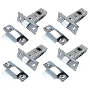 MORTICE TUBULAR LATCH 2.5" 63mm x 4 Internal NICKEL PLATE