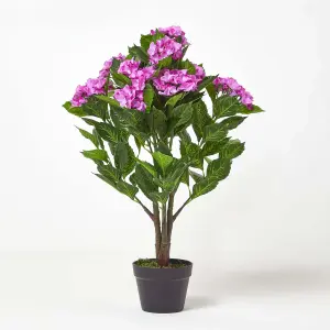 Homescapes Lilac Hydrangea Artificial Plant with Pot, 85 cm