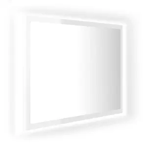 Berkfield LED Bathroom Mirror High Gloss White 60x8.5x37 cm Engineered Wood