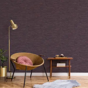 Galerie TexStyle Purple Bronze Effect Vertical Stripe Wallpaper Roll