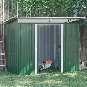 Outsunny Garden Shed Outdoor Storage Tool Organizer w/ Double Sliding Door