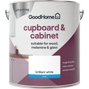 GoodHome Renovation Brilliant White Matt Multi-room Cupboard & cabinet paint, 2L