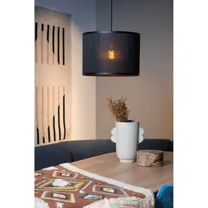 Lucide Tagalog Scandinavian Pendant Light 40cm - 1xE27 - Black