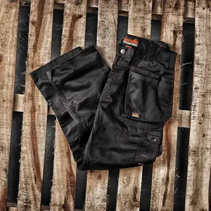 Scruffs WORKER PLUS Black Work Trousers with Holster Pockets Trade Hardwearing - 34in Waist - 30in Leg - Short