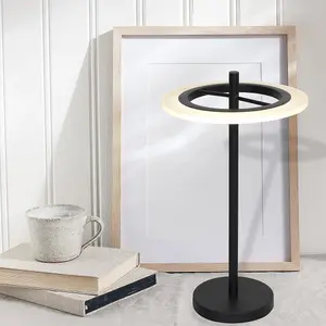 Milagro Cosmo Black LED Table Lamp 12W Stylish Contemporary Circular Ring Light