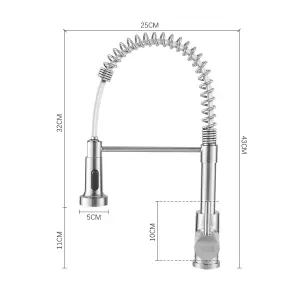 Brushed Nickel Commercial Swivel Pull out Kitchen Tap Mixer Tap Faucet