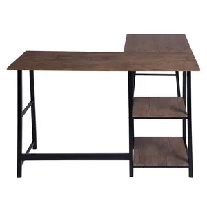 Charge L-Shape Desk Teak Grain / 75cm H x 120cm W x 120cm D