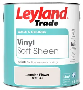 Leyland Trade Vinyl Soft Sheen Walls & Ceilings Emulsion Paint Jasmine Flower (PPG1194-1) - 2.5L