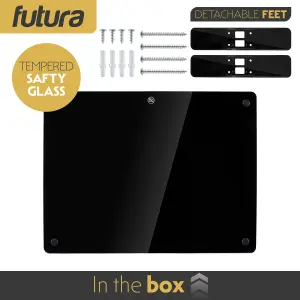 Futura Electric Panel Heater 1000W Black Wall Mounted & Free Standing Glass Timer Thermostat Control Lot 20