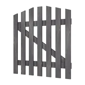 Grey 90x90cm Outdoor Wooden Garden Gate Spruce Wood Fence Door with Door Bolt