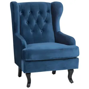 Wingback Chair ALTA Velvet Dark Blue