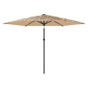 Berkfield Garden Parasol with Steel Pole Brown 288x288x225 cm