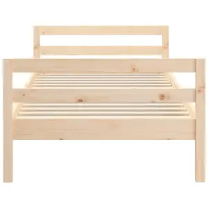 Berkfield Bed Frame 75x190 cm 2FT6 Small Single Solid Wood Pine