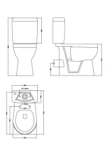 White Single Flush Comfort Height Toilet Pan, Cistern & Soft Close Seat